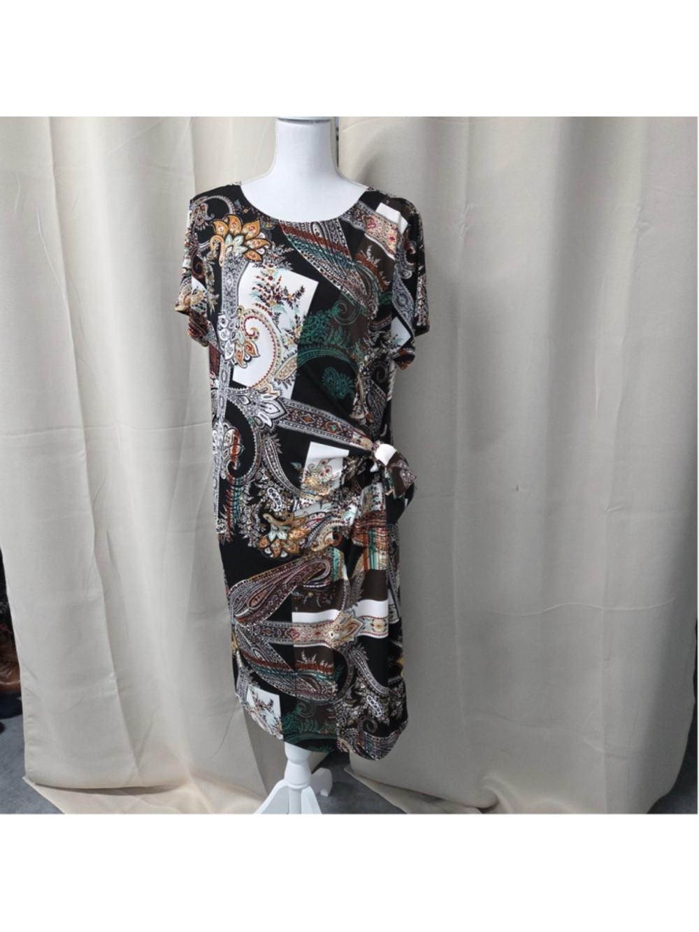 Elegant Paisley Print Dress Boho Festival Size 14/16W